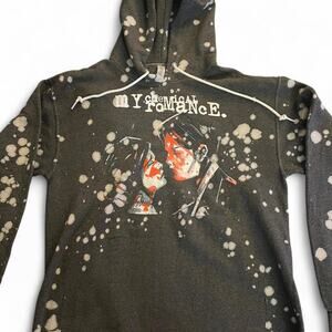 My Chemical Romance Grey and white Washed hoodie cropped Size M